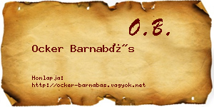 Ocker Barnabás névjegykártya
